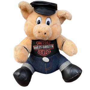 Harley Davidson Motorcycle Biker Stuffed Animal 10” Plush Pig 1993
